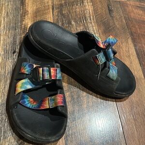 Chaco Kids' Black Sandals with Multicolor Straps